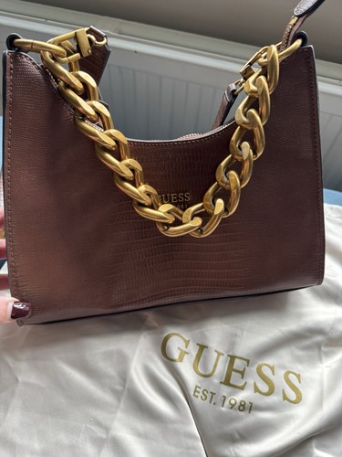 Guess brown faux leather - guess,