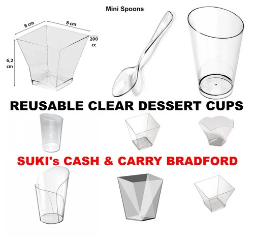 Reusable plastic clear - clear, dessert