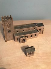KIT BUILT CHURCH AND GATE  N GAUGE