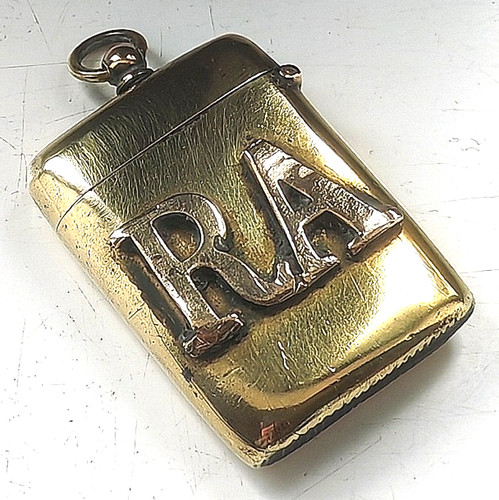 Antique brass vesta case - antique,