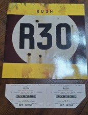 Rush R30 Tour Programme + Ticket Stubs