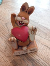 Moorcraft Pottery Bunny Rabbit Love Your Kisses Ceramic Ornament