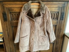 Ladies Light Brown Vintage Sheepskin Coat - Size XL (p-p 23”)