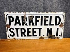 Original vintage enamel London street sign - Parkfield Street, Islington N1