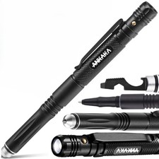 Ankaka 6-in-1 Tactical Pen Self Defense Tip + Flashlight + Ballpoint +