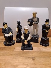 Laurel and Hardy Porcelain Figures Set of 5 in Very Good Condition