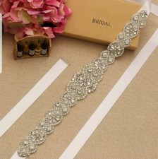 Bridal Crystal Rhinestones Belt Sash Party Ribbon Belt Wedding Dress Accessories