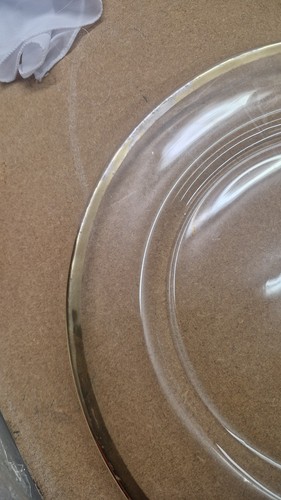 10x glass rim gold - glass, charger