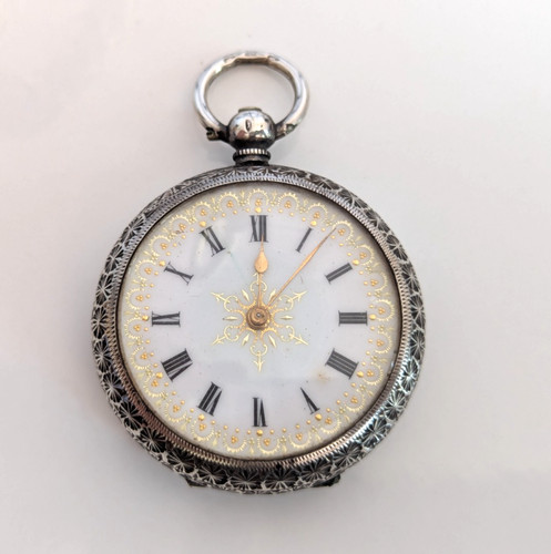 Antique 935 silver pocket - silver,