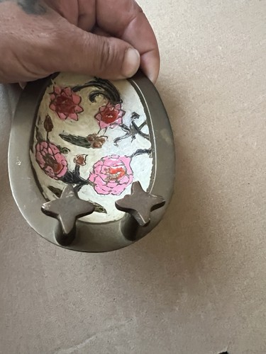 Vintage brass and cloisonné - brass,