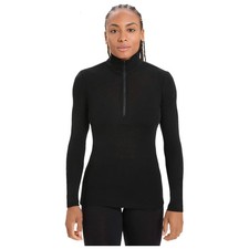 Icebreaker Womens Merino 175 Everyday Long Sleeve Half Zip Baselayer - Black