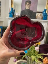 MURANO RUBY RED ART GLASS BOWL