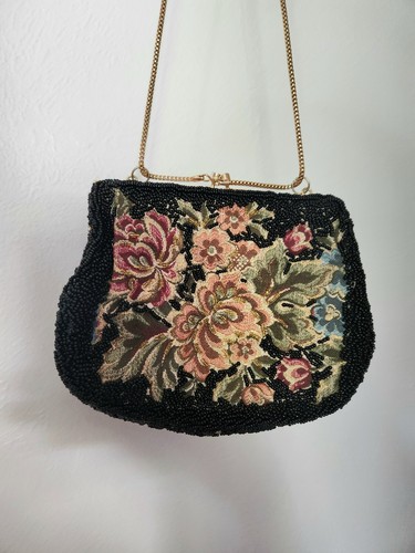 Vintage tapestry kiss lock - tapestry,