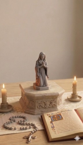 Virgin mary statue kneeling - virgin,
