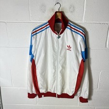 Adidas Jacket Mens Large White Red Blue Firebird Trefoil Originals SST Y2K Retro