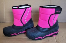 Kids Campri Pink & Black Snow Boots, Wellies Size 1.5 - 2 Fleece Lined New