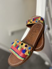 Colorful Handmade Moroccan Leather Sandals for Women - Comfortable