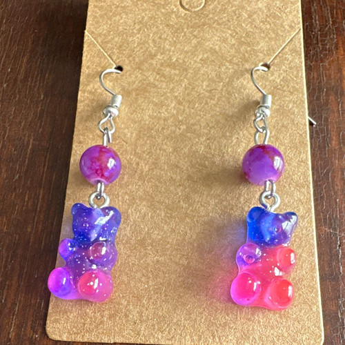 Handmade purple pink acrylic - purple, &