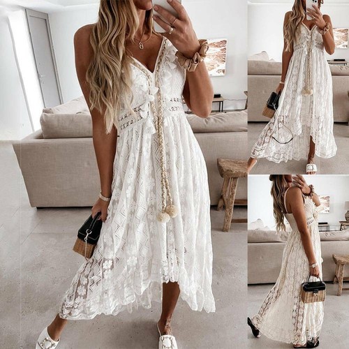 Women lace boho long maxi - women,