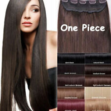 One Piece 100% Real Clip In Remy Human Hair Extensions 3/4Full Head Straight UK