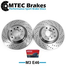 BMW M3 E46 01-07 Drilled Performance Front Brake Discs & Mintex Pads 325mm