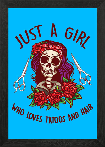 Hairdresser tattoo gift - tattoo, framed