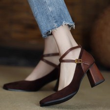 Women's Square Toe Thick Heel