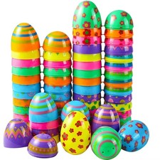 Plastic Colorful Filler Eggs Easter Egg Hunt Hollow Childrens Gift Game