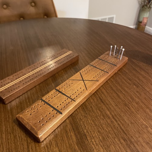 Antique cribbage board - antique, wooden