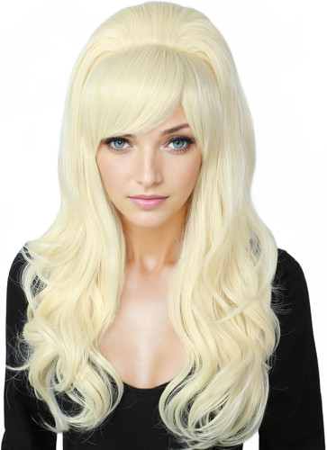 Long wavy blonde wig big - blonde,