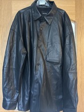 Bershka Women's Faux Leather Trousers (s) And Overshirt (xs) Black Two Piece