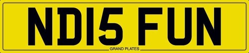 Initials number plate nd15 - number,