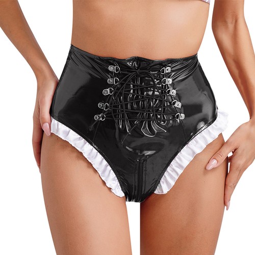 Women glossy frilly maid - women,