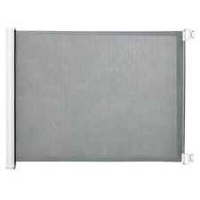 PawHut Retractable Pet Safety Gate, Folding Stair Barrier, Grey, Used