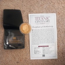 2012 RMS Titanic Jersey Gold Plated £5 Five Pounds Coin + Capsule + certificate