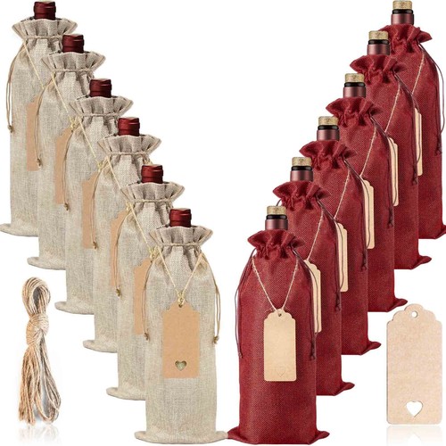 Pcs burlap wine - 12,