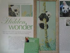 Panda climbing a tree cross stitch chart designed by Pollyanna Pickering