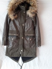 Ladies Brown Hooded Faux Fur