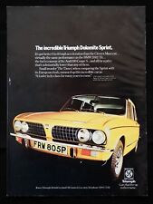 Original 1975 Vintage Advert. Yellow Triumph Dolomite Sprint British Leyland