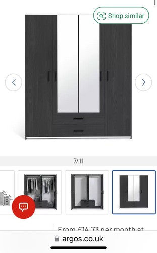 Argos oslo piece wardrobe - piece,