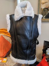 NA-KD Gilet Body Warmer Faux Sherpa  Sleeveless Jacket ~ Unisex Black 34"