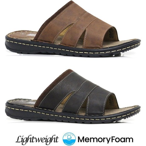 Mens memory foam sandals faux - memory,