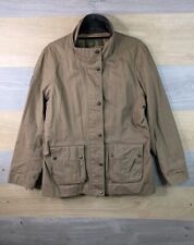 MUSTO Canvas Jacket Womens Size UK 18 Tan Corduroy Collar Country Farm Horses