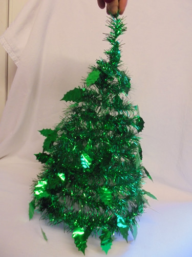 Vintage green holly tinsel - vintage,