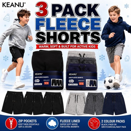 Boys kids fleece shorts pack - shorts, 3
