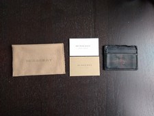 Burberry Card Wallet Holder and Pouch, Horseferry Check Calfskin Charcoal Black