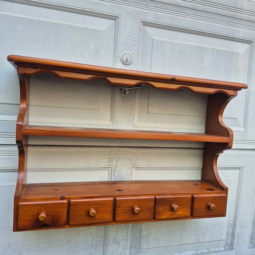 Vtg solid pine wall rack - pine,