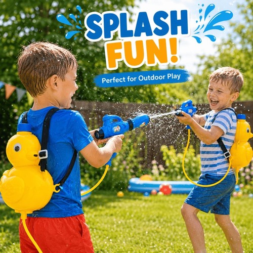 Kids duck backpack - water, gun