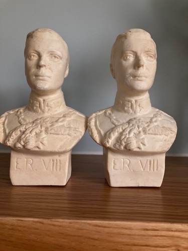 Pair 1936 chalk ware - pair, busts