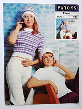 Patons Knitting Pattern 2007 Cropped Sweaters 32 - 38" & Hats Fiona Vintage 